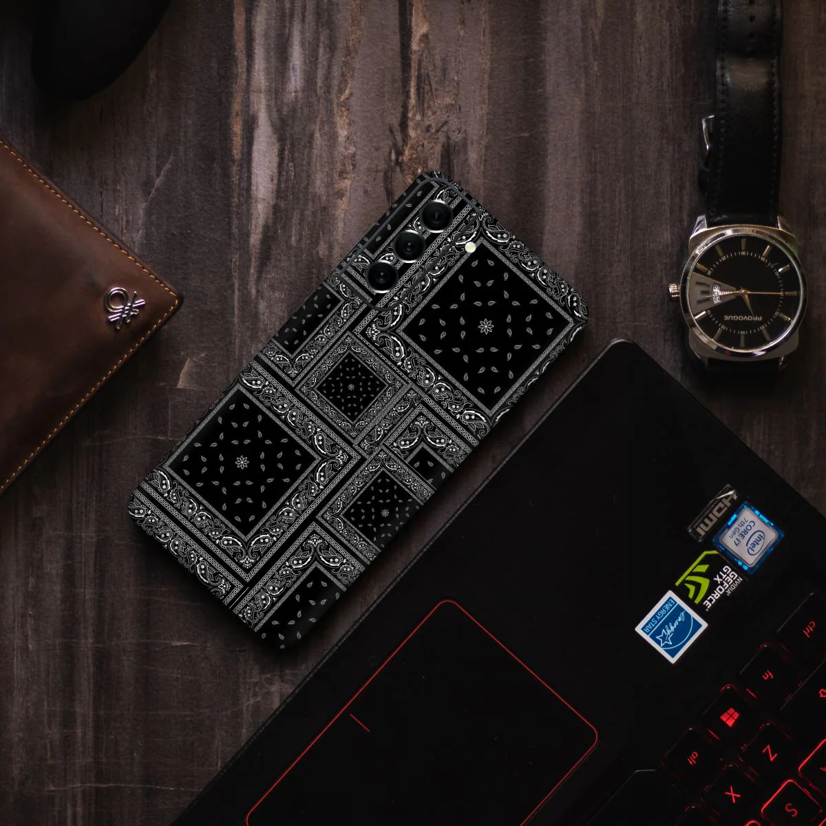 Paisley Squares Mobile Skin