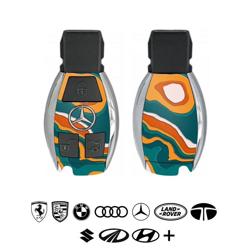 Colourful Curvature Green Curve Car Key Skins - Image 2