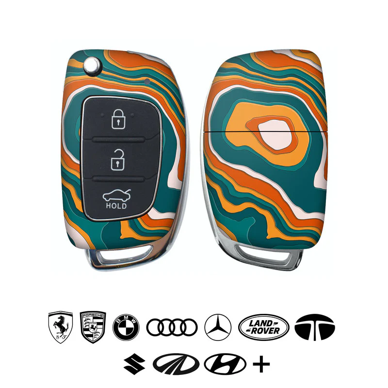 Colourful Curvature Green Curve Car Key Skins - Image 3
