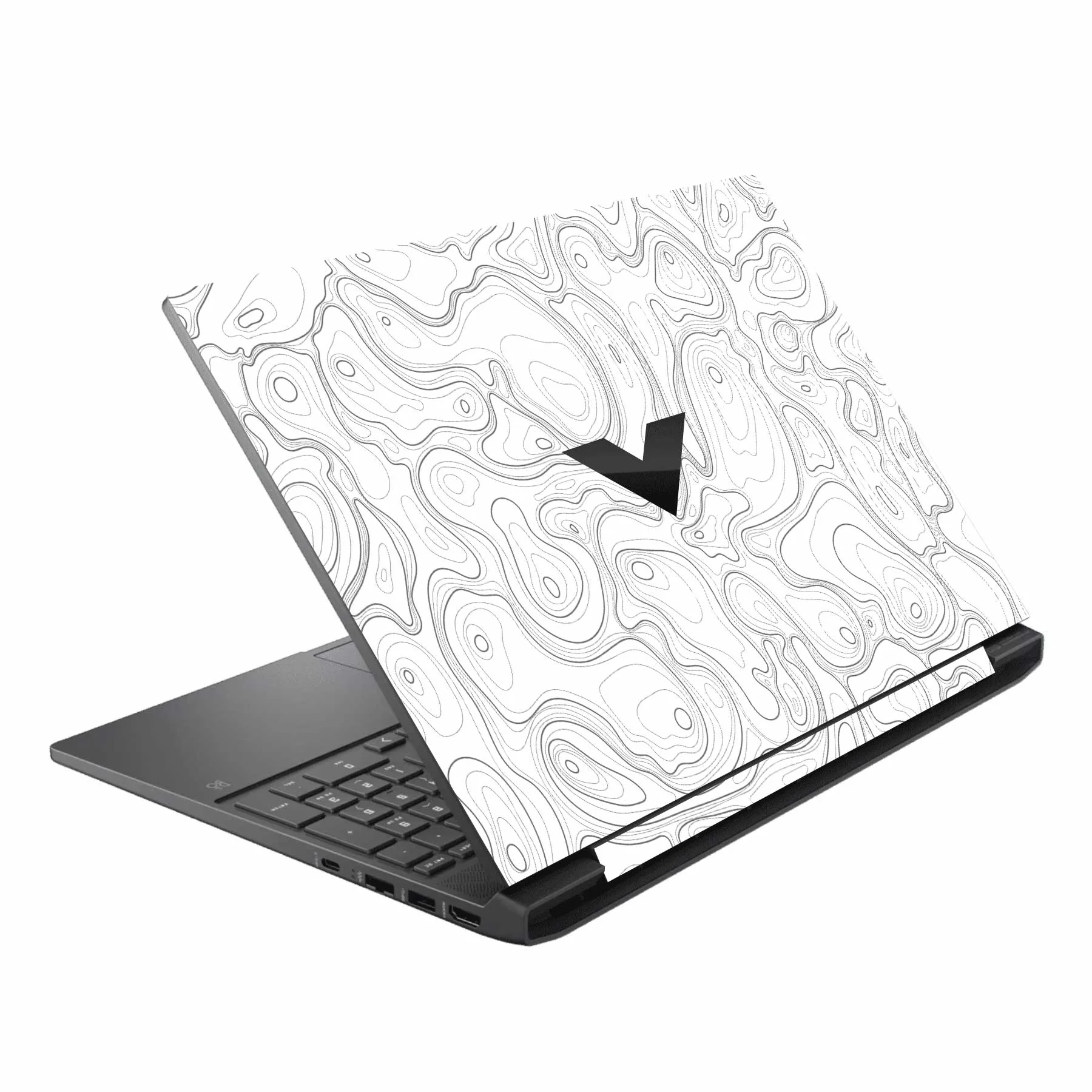 Colourful Topography White HP Victus Laptop Skin