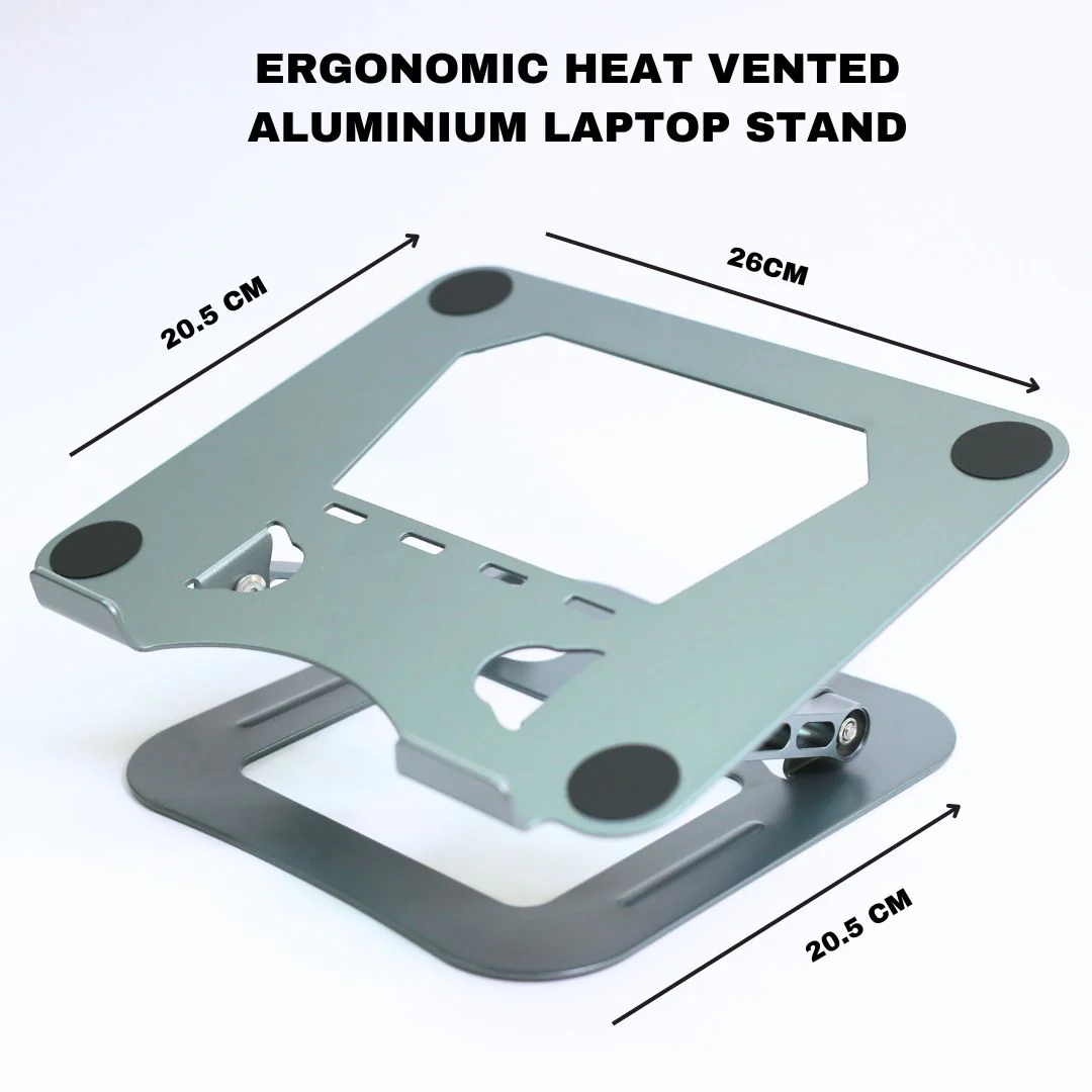 Desktop Aluminum Metal Stand Holder, Foldable, Compatible with iPad, Tablet - Silver - Image 3