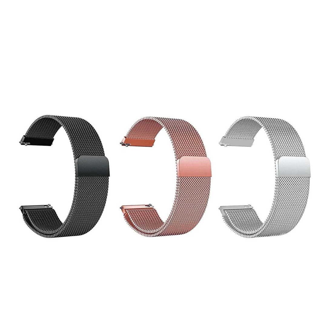 iWatch Melanese Mesh Strap Black, Silver& Rose Pink (Combo) - SELECT MM- WrapCart