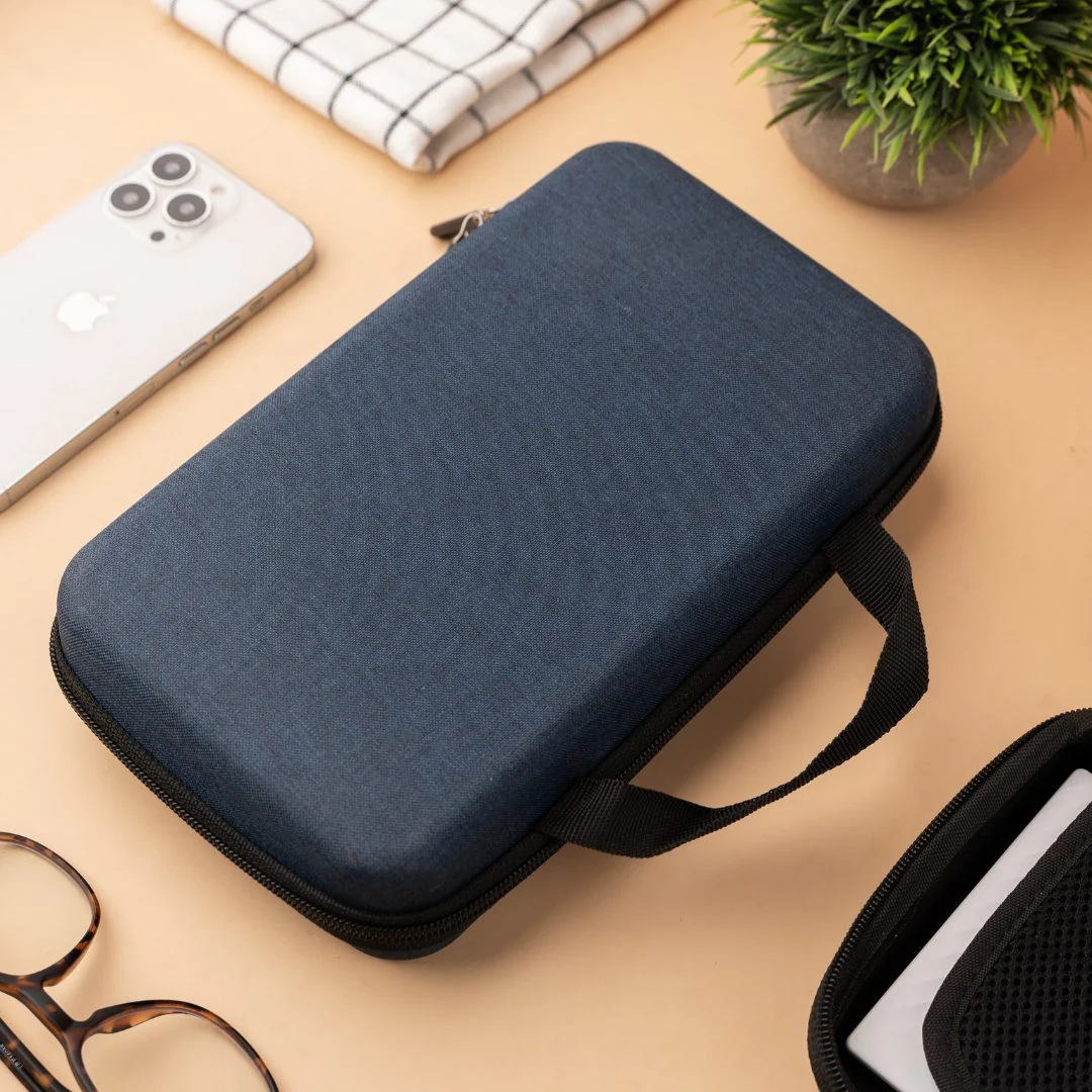 Denim Organizer Large Case for Electronics Accessories - Charger/Hard Drive/USB Cables/Power Bank/Earphones & More - Image 3