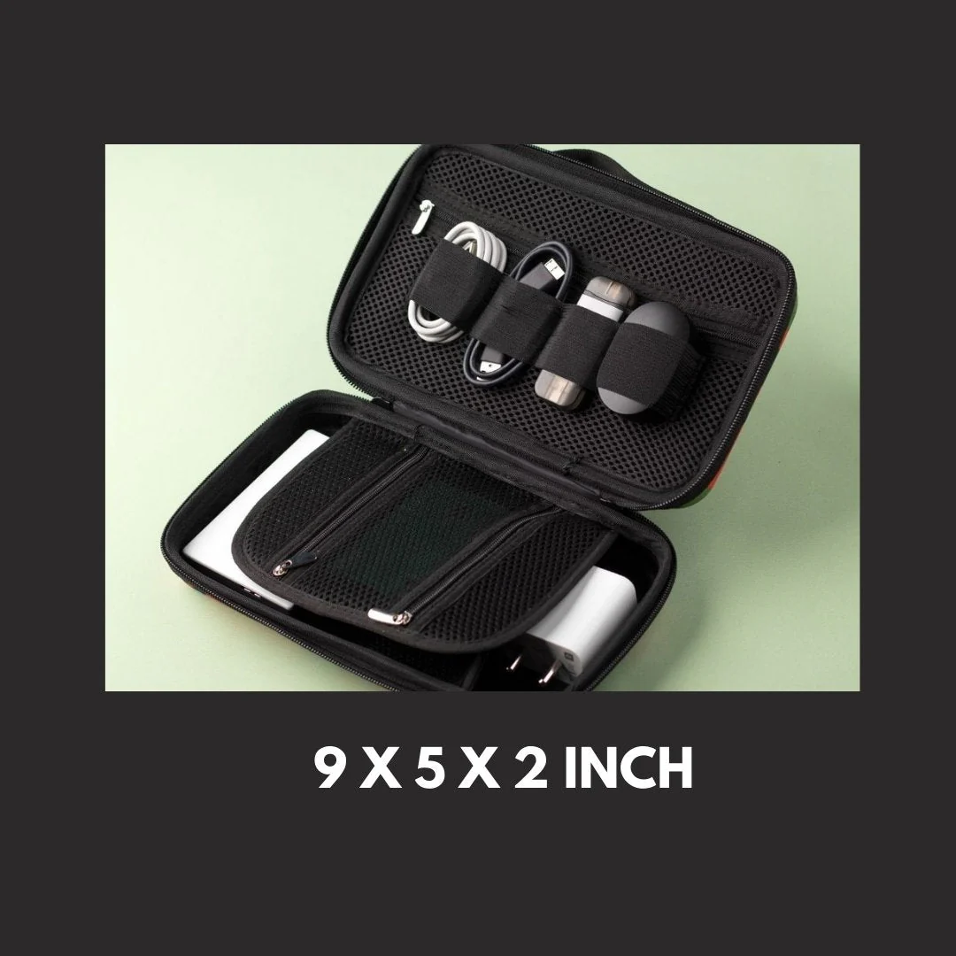 Denim Organizer Large Case for Electronics Accessories - Charger/Hard Drive/USB Cables/Power Bank/Earphones & More - Image 6