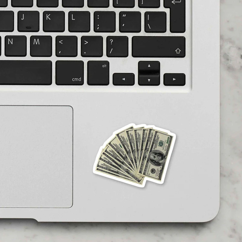 Dollars Laptop Sticker