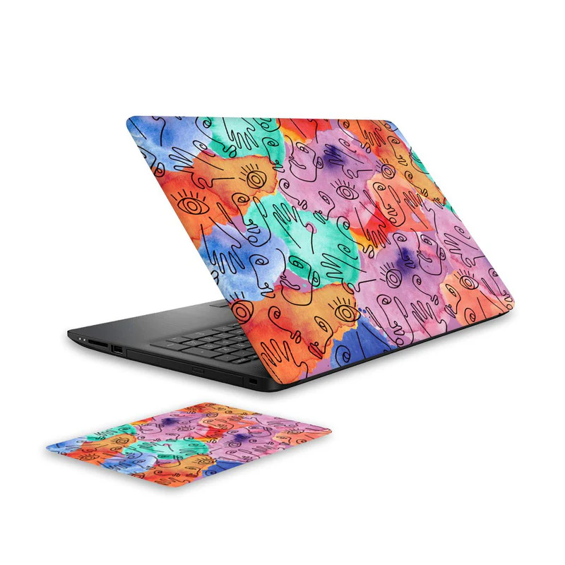 Elegant Lines Laptop Skin and Mouse Pad Combo