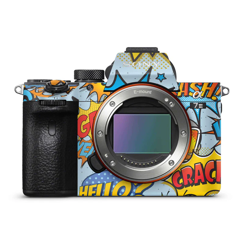 Exclaim Blue Abstract Camera Skins