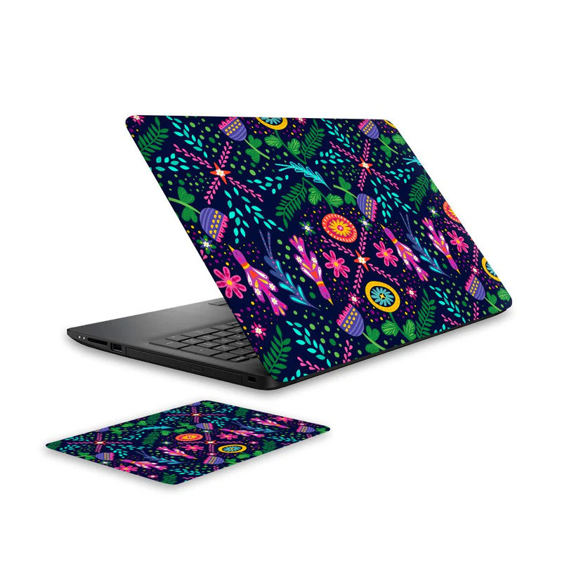 Floral Art 1 Laptop Skin and Mouse Pad Combo