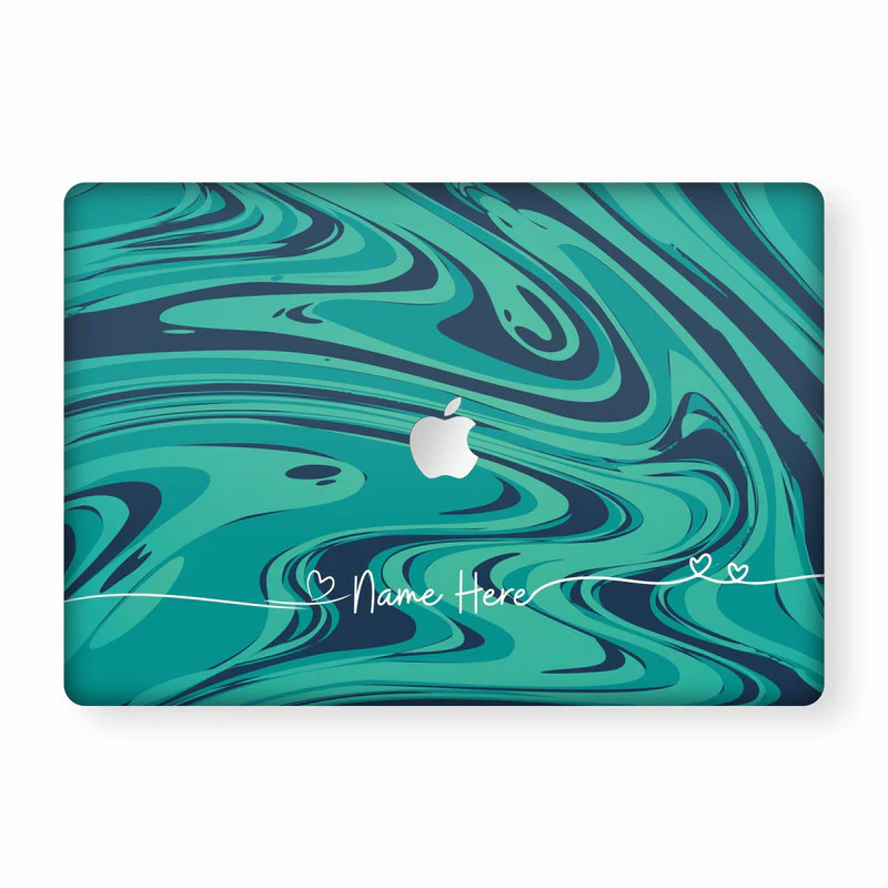 Flowy Custom Name Macbook Skin