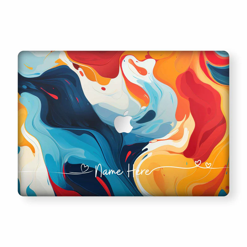 Fluid Waves Custom Name Macbook Skin