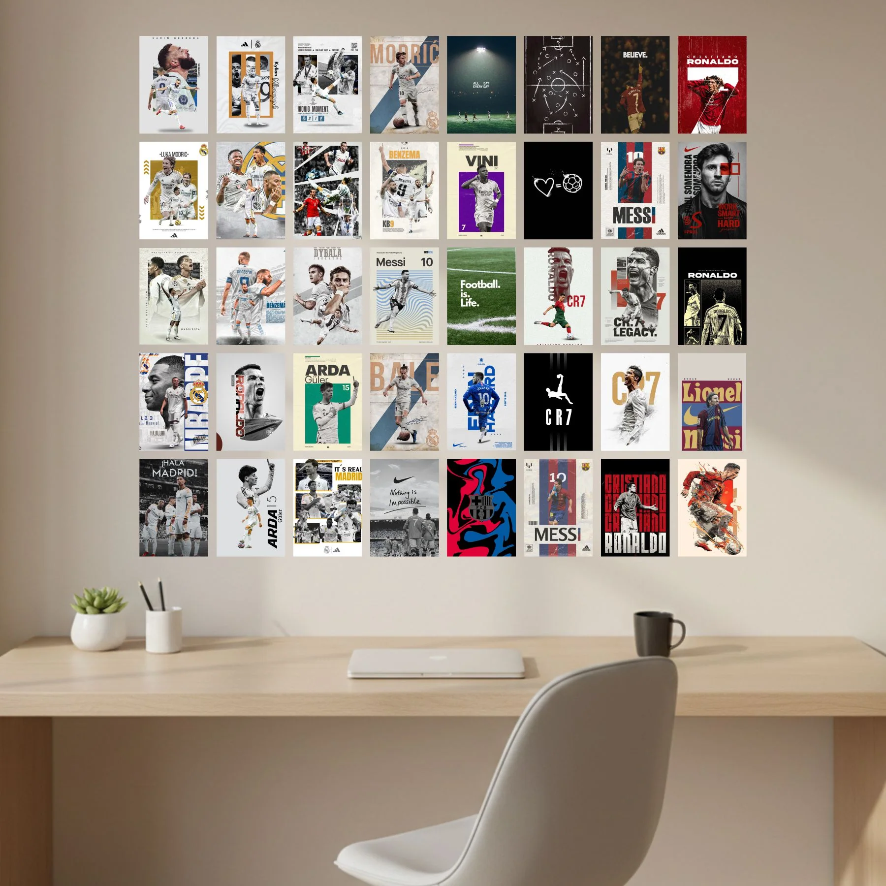 Football Poster Set Self Adhesive - Set of 40 A5 Size Posters