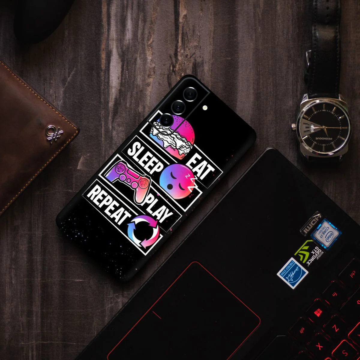 Eat Sleep Play & Repeat Mobile Skin