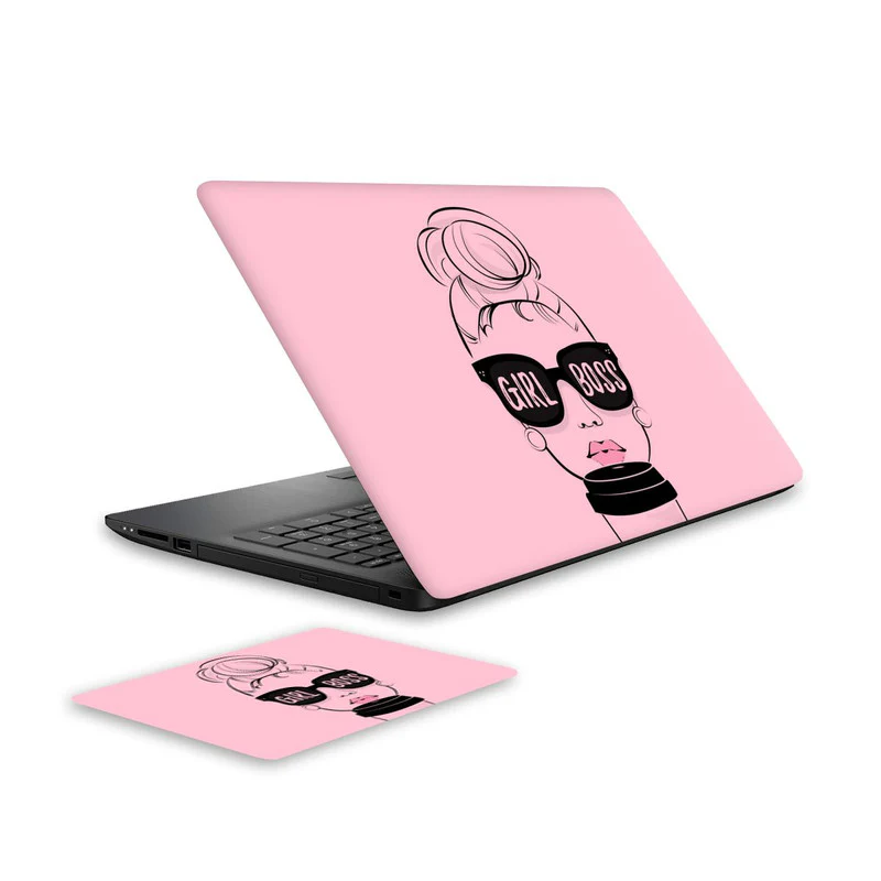 Girl boss 1 Laptop Skin and Mouse Pad Combo