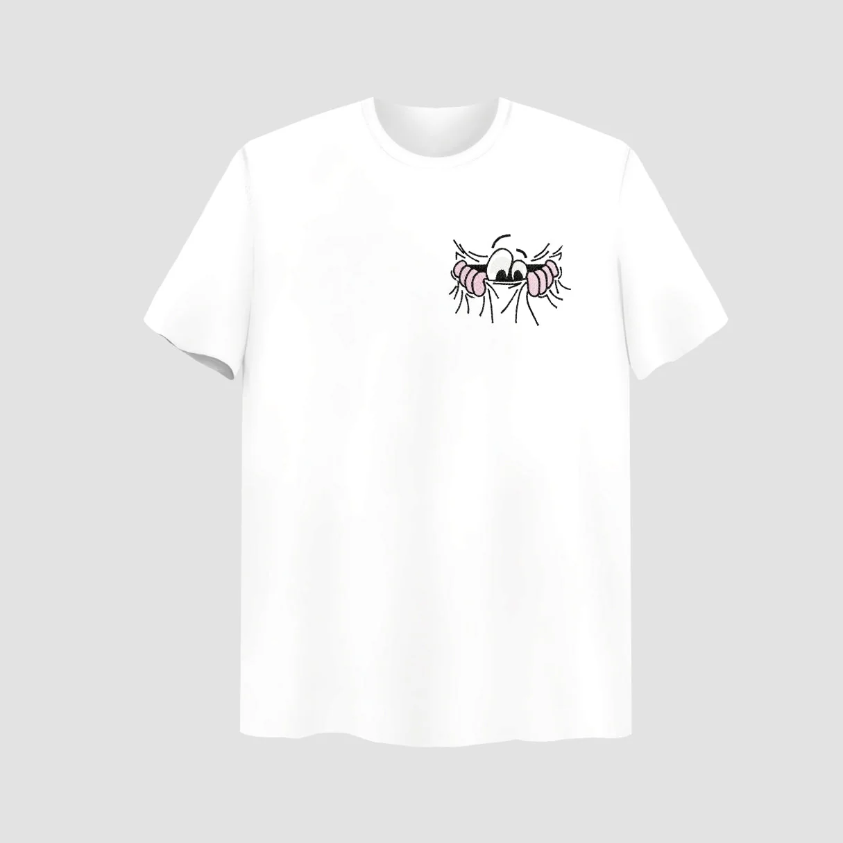 Hidden Eyes Embroidered White Oversize T-Shirt