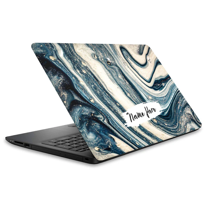 Glitter Marble Laptop Skin - Custom Name
