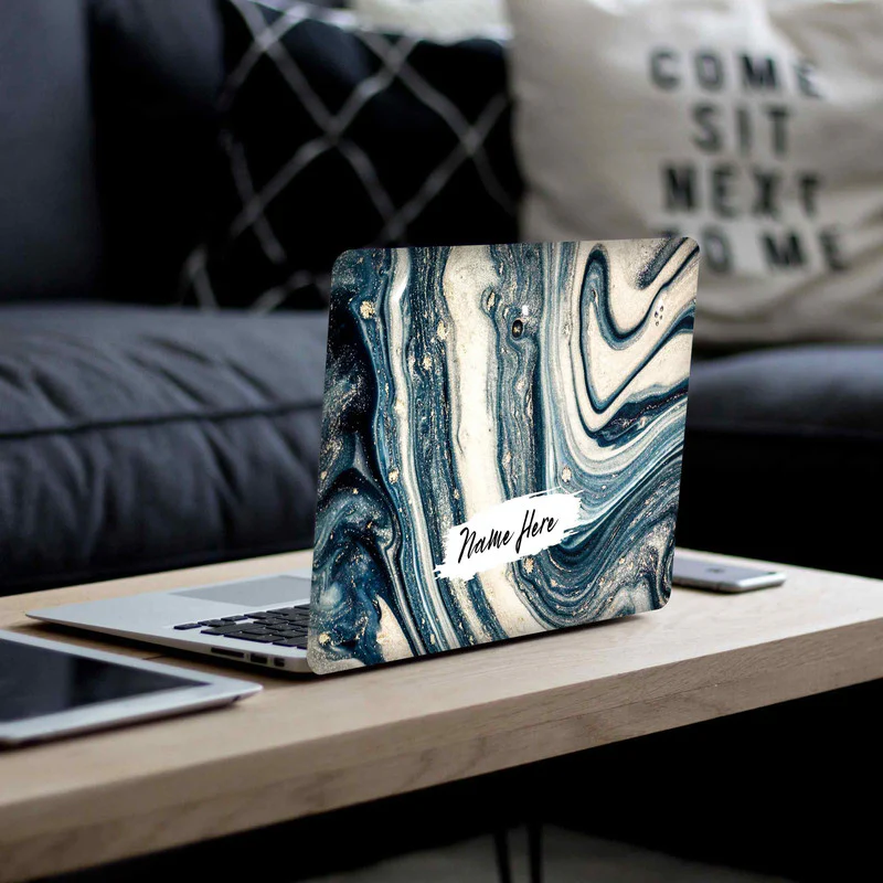 Glitter Marble Laptop Skin - Custom Name - Image 2