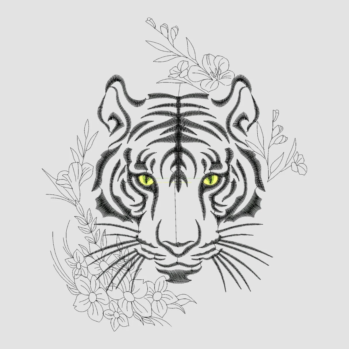 Tiger Face Embroidered White Oversize T-Shirt - Image 2