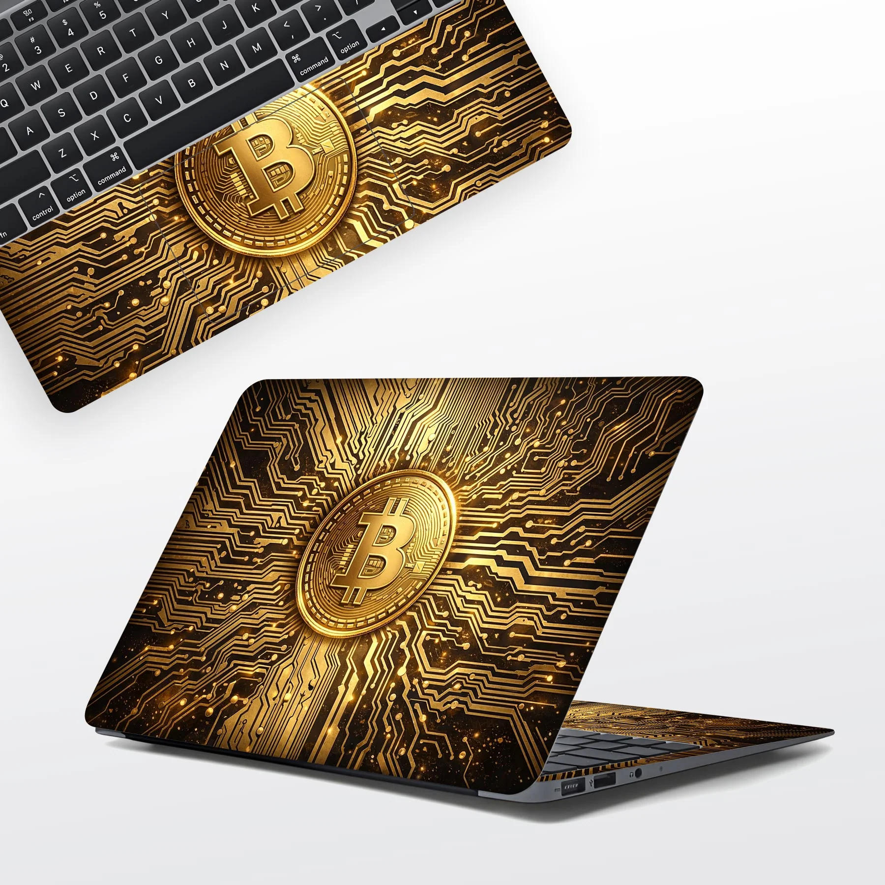 Golden Bitcoin Laptop Skins