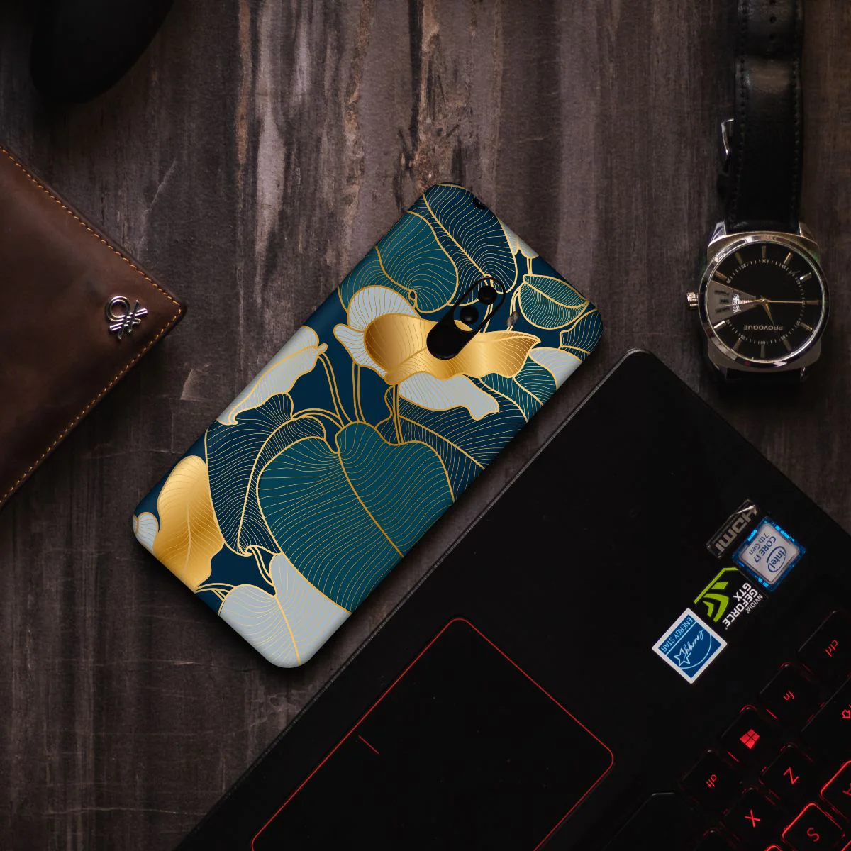 Golden Floral Mobile Wrap