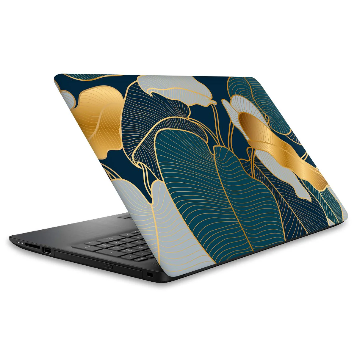 Golden Floral Laptop Skins