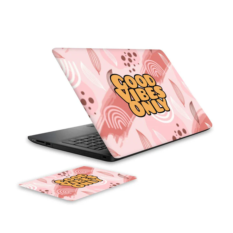 Good Vibes 1 Laptop Skin and Mouse Pad Combo