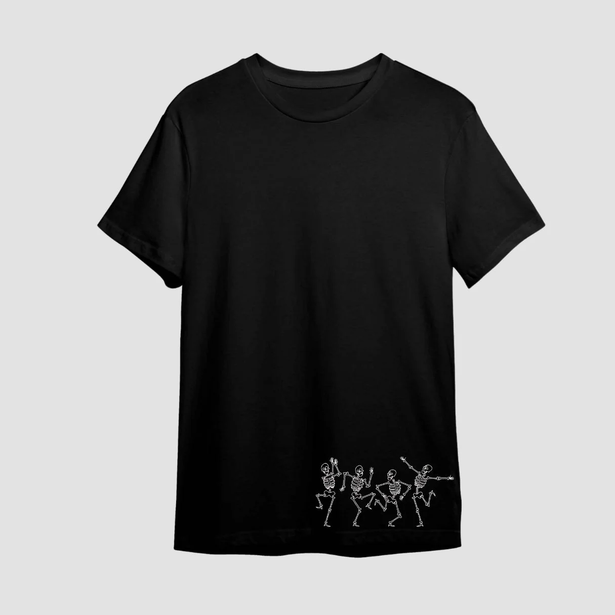 Dancing Skeletons Embroidered Black Oversize T-Shirt - Image 2