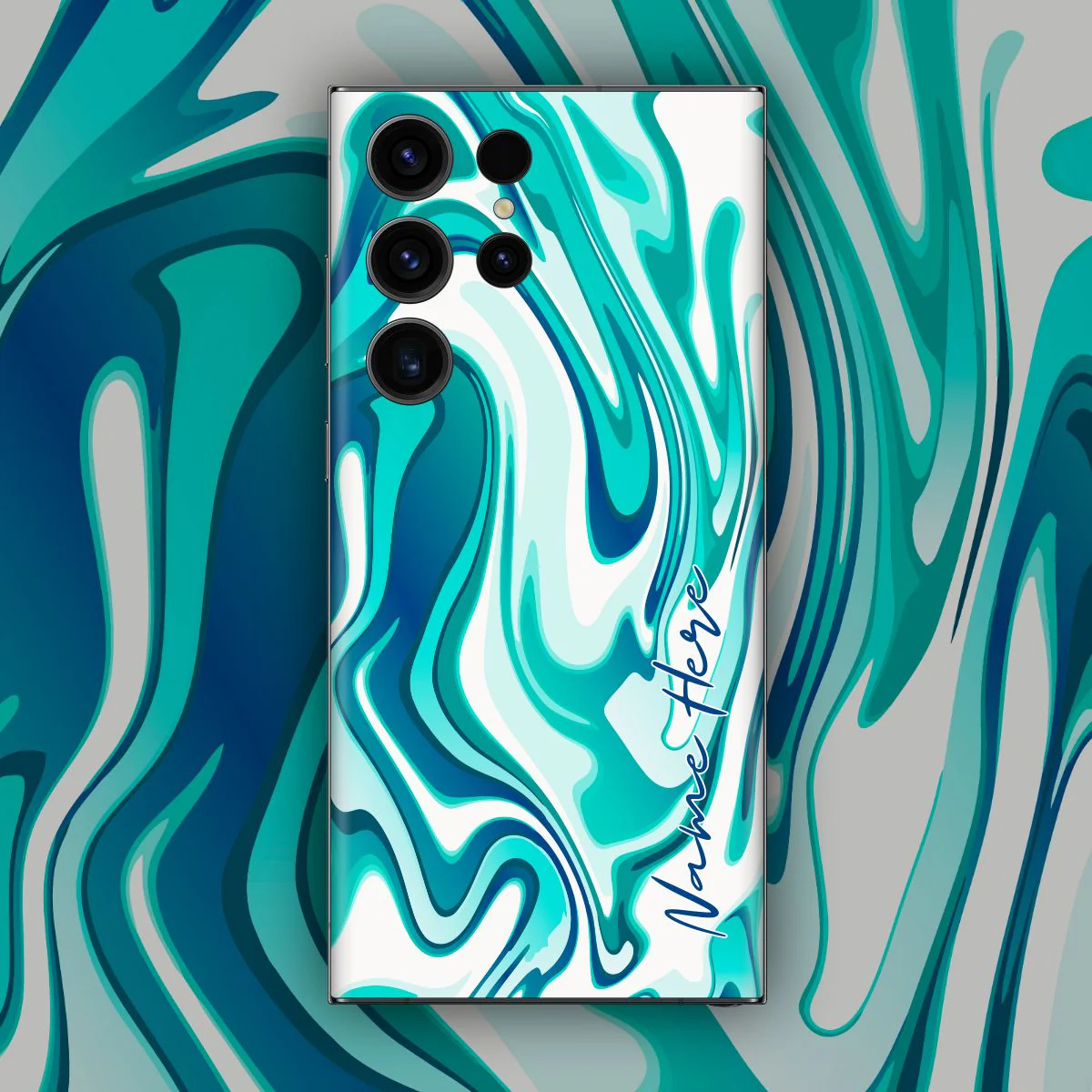 Green Coral Custom Name Mobile Skin