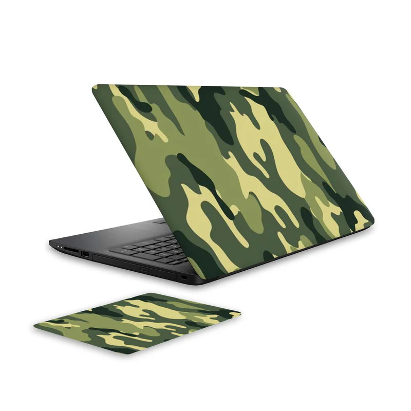 Green Camouflage Laptop Skin and Mouse Pad Combo