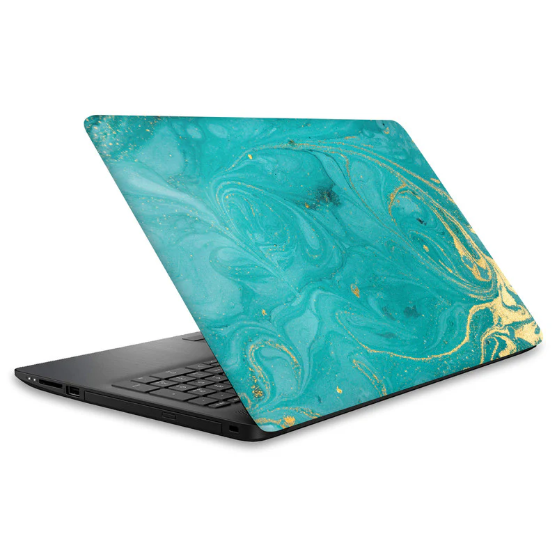 Green Gold Marble Laptop Skin