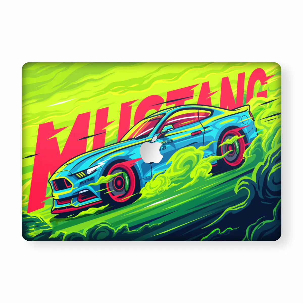 Green Mustang MacBook Skin - Image 2