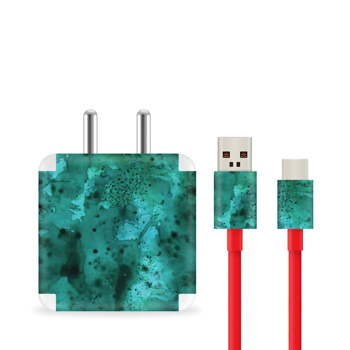 Green Waterpaint Charger Skin - Image 2