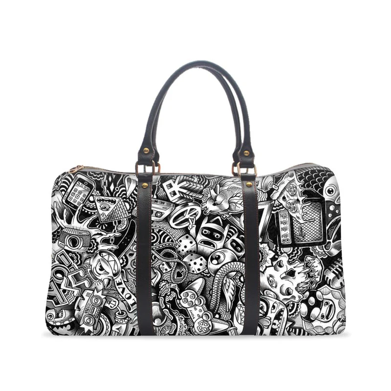 Grey Abstract Gym Bag