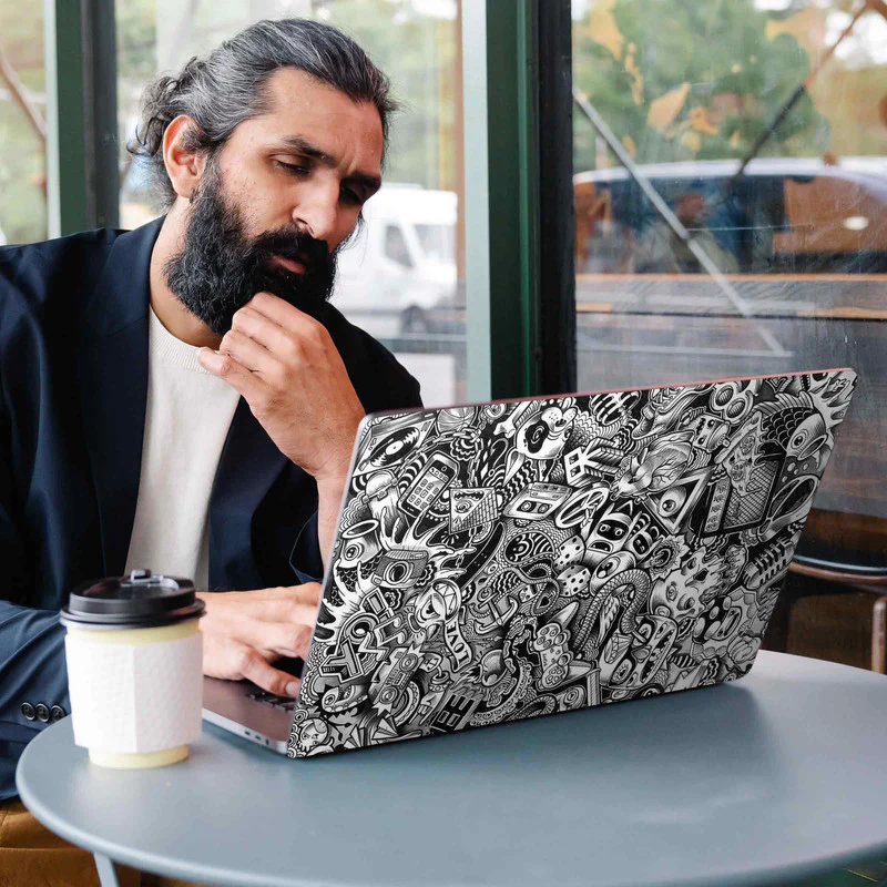 Grey Abstract Laptop Skins - Image 2