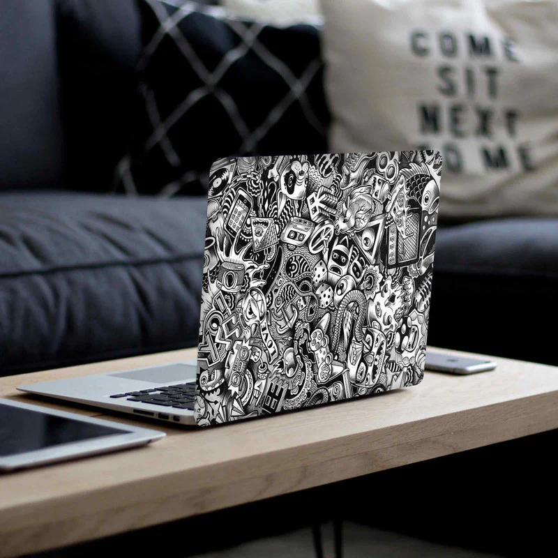 Grey Abstract Laptop Skins - Image 3