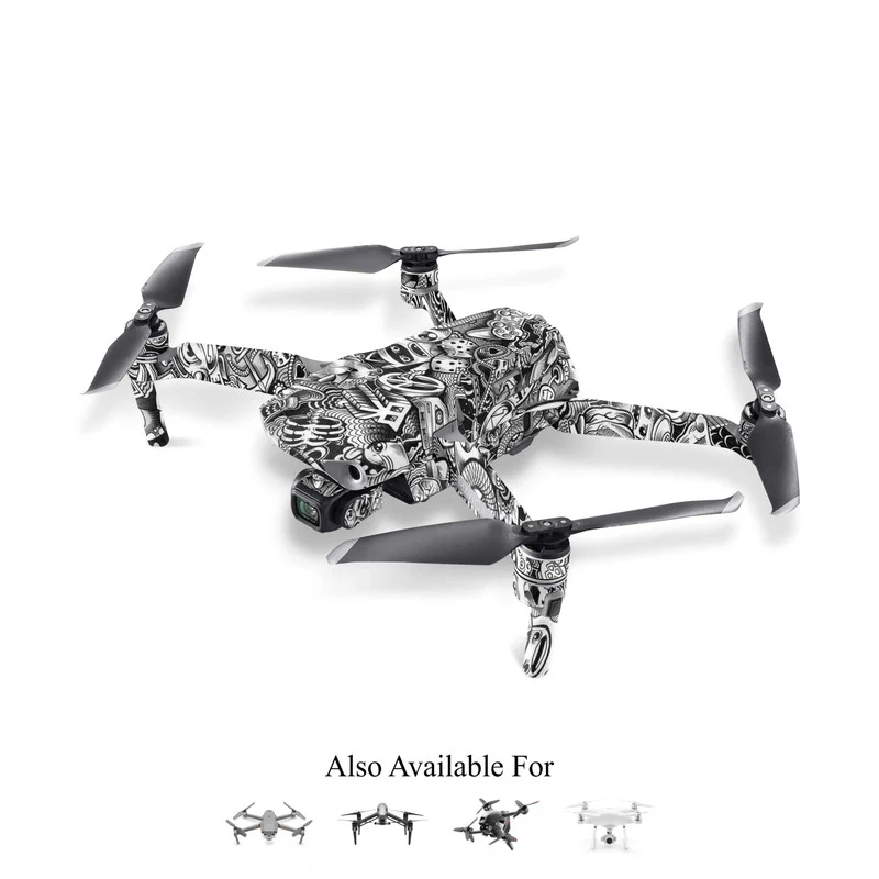 Grey Doodle Drone Skin