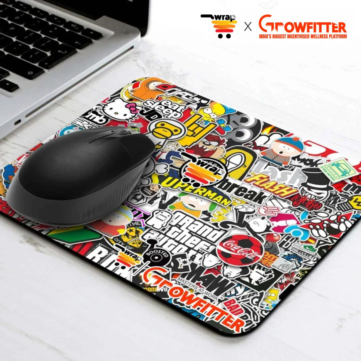 GROWFITTER X WRAPCART Premium Mouse Pad