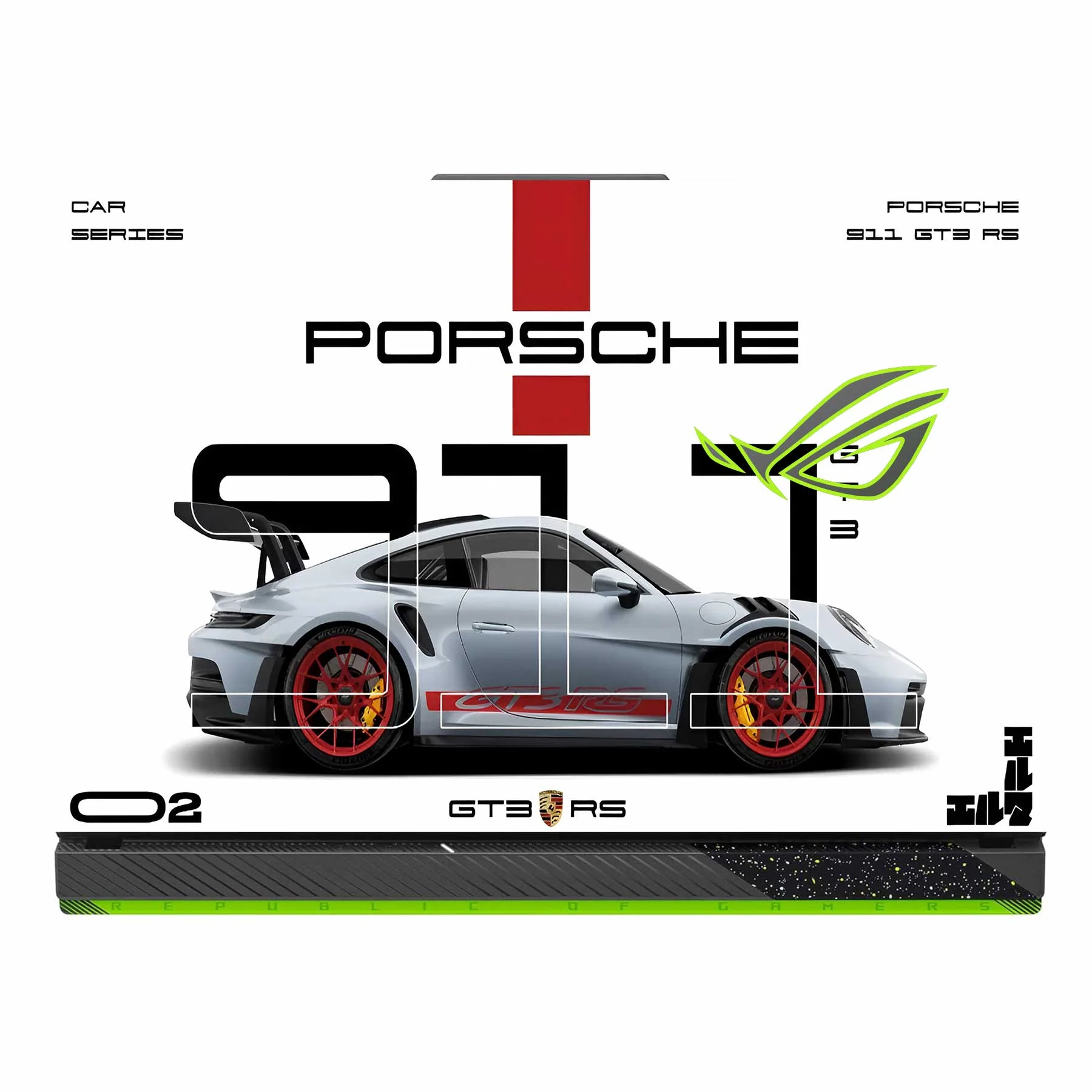 GT RS3 Asus ROG Strix G16 G614J Laptop Skin