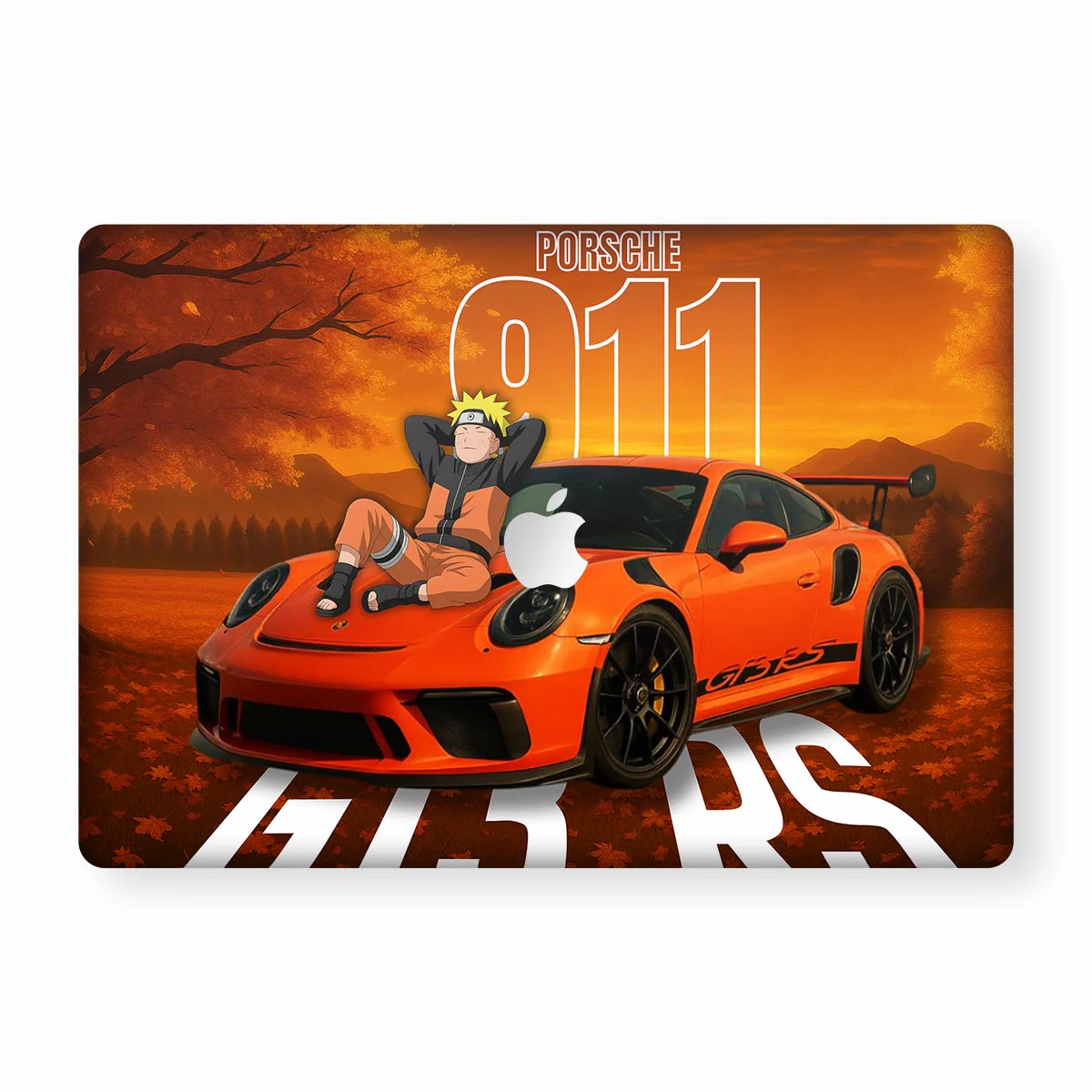 Orange GT3 RS Anime Macbook Skin