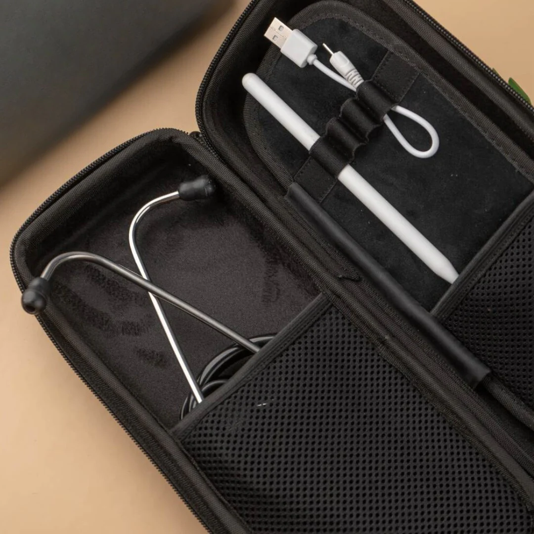 Hard Tech Organizer Case Bag for Electronics Accessories, Charger Cord, Stethoscope, Portable External Hard Drive, USB Cables - Rectangle Shape - Image 3