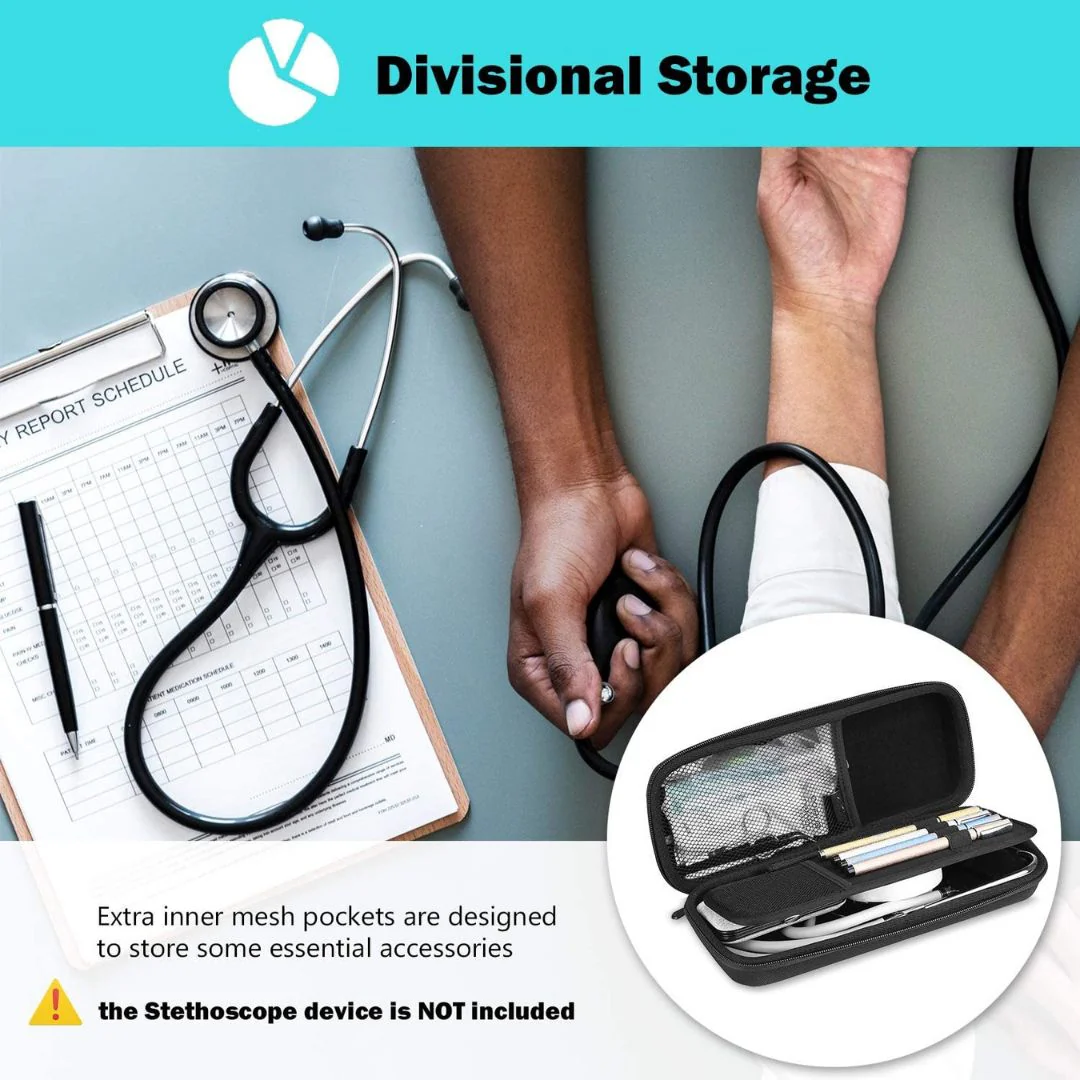 Hard Tech Organizer Case Bag for Electronics Accessories, Charger Cord, Stethoscope, Portable External Hard Drive, USB Cables - Rectangle Shape - Image 4