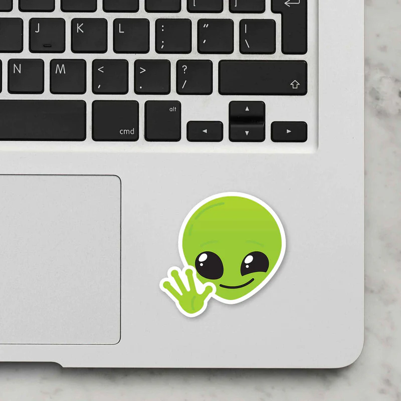 Hello Alien Laptop Sticker - Image 2