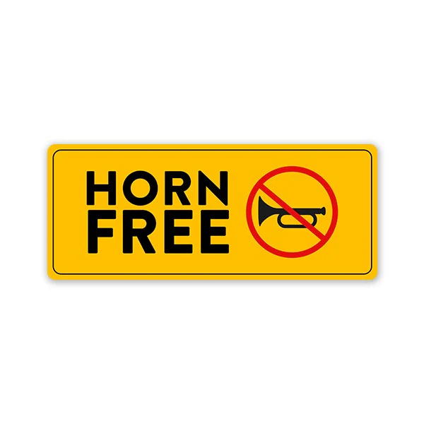 Horn Free Car Bumper Sticker