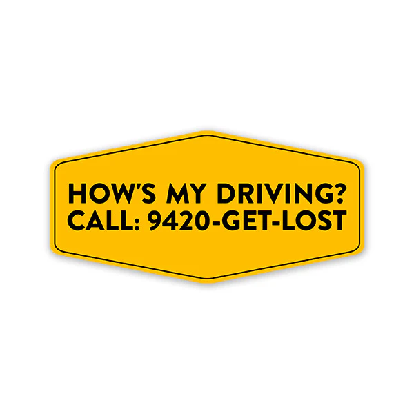 How'S My Driving? Car Sticker
