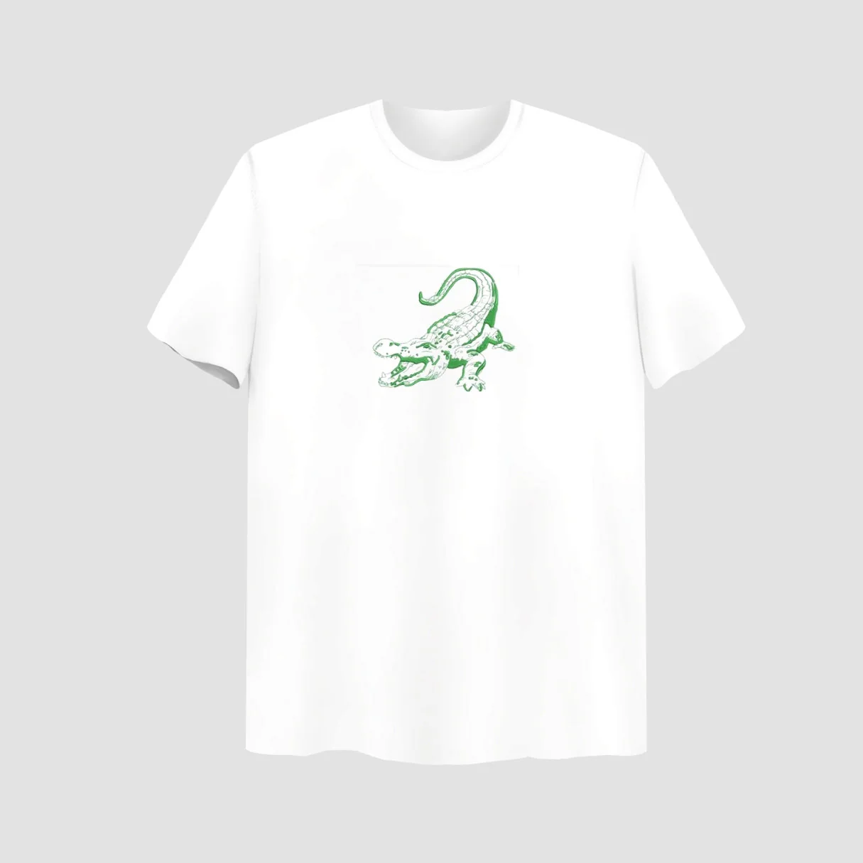 Croc Embroidered White Oversize T-Shirt
