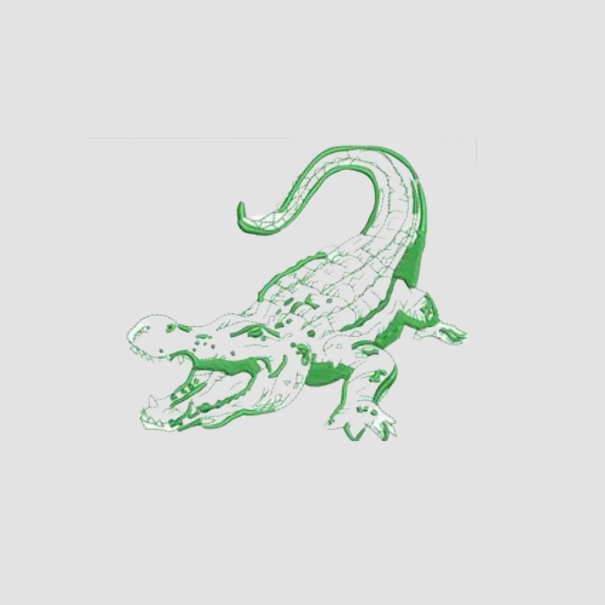 Croc Embroidered White Oversize T-Shirt - Image 2