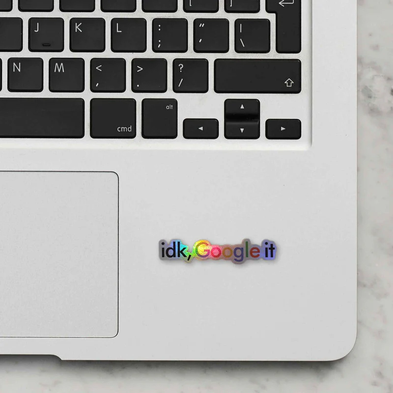 idk Holographic Laptop Sticker - Image 2