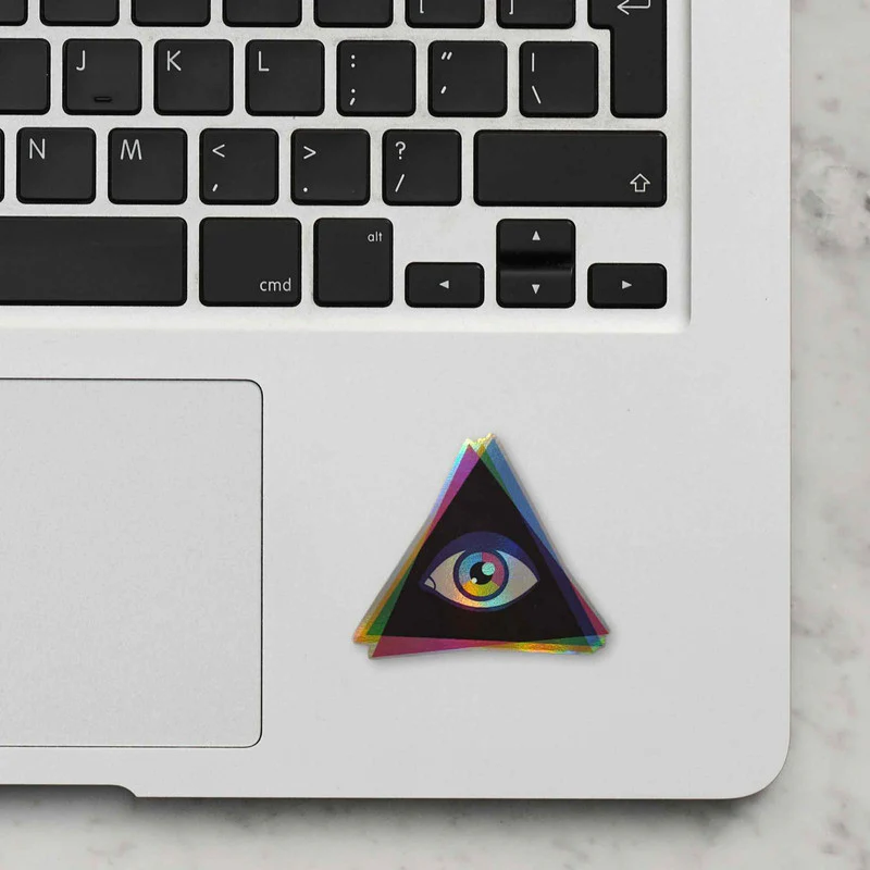 Illuminati Psych Holographic Laptop Sticker - Image 2