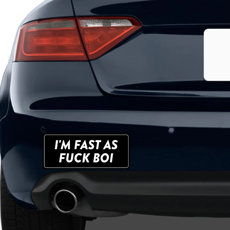 I'M Fast Car Bumper Sticker - Image 2