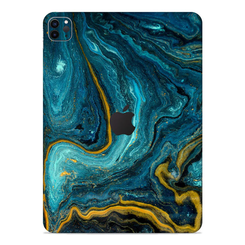 IPad Skin Blue Gold Marble 2