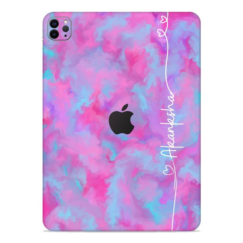 IPad Skin Pink Paint - Custom Name